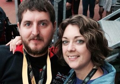 Dean and Hayley with Dean's medal