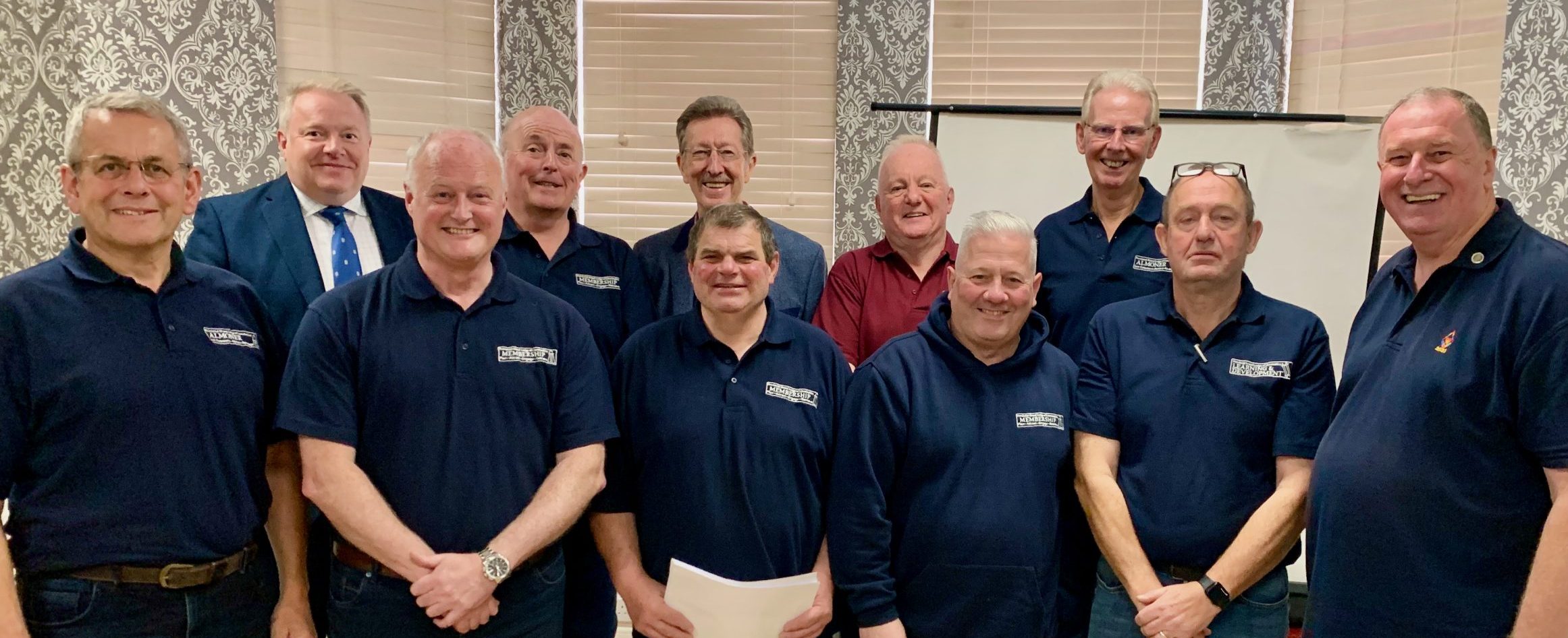 Members of the Pathway rollout team, this time augmented by the Provincial Grand MASter Dave Wheeler, and Chris Foster, in his red shirt who talks about the benefits of Royal Arch Freemasonry